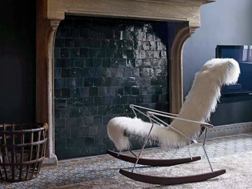 J.J. - Rocking fur armchair with armrests by B&B Italia - view 3
